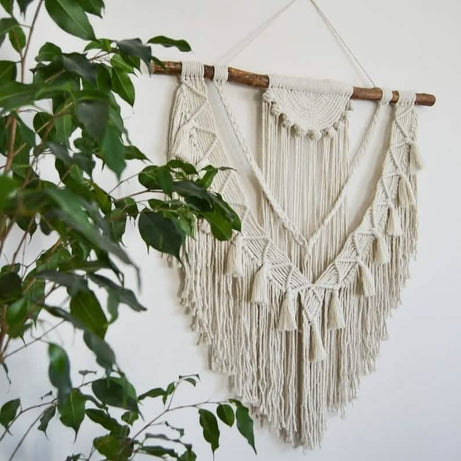 مكرمية حائط خشب، 100*120 سم