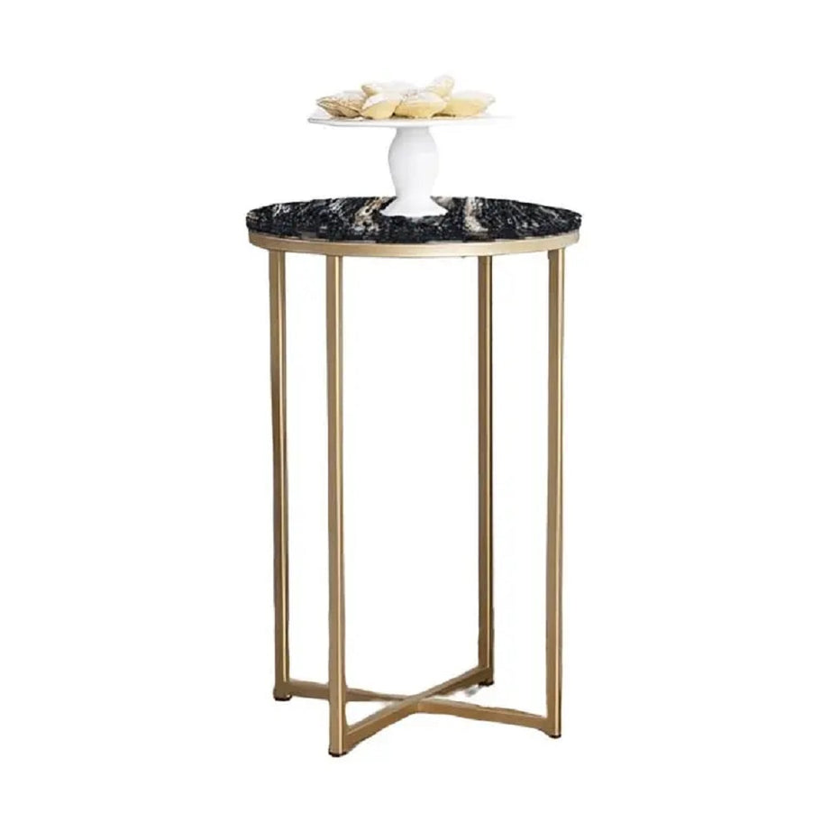 ترابيزة جانبية معدن بسطح جرانيت، 45*55 سم