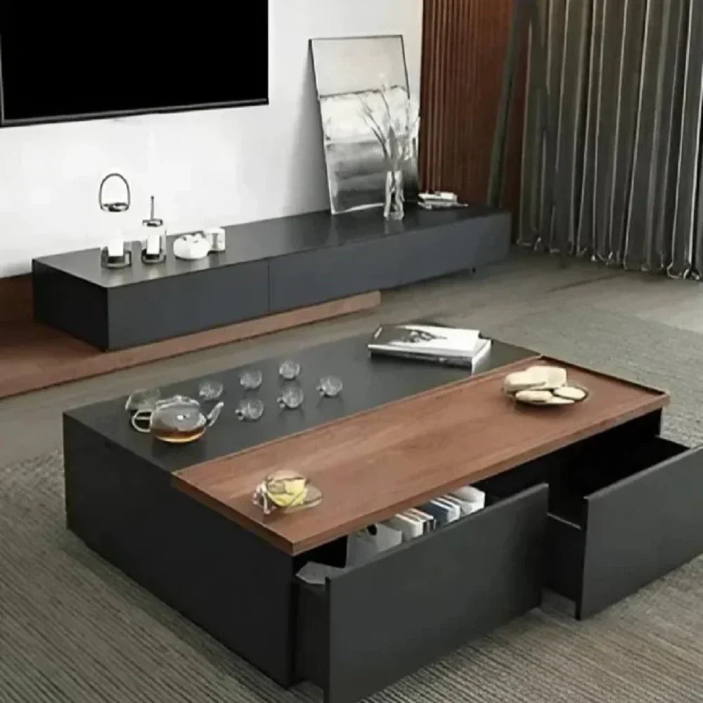 طقم ترابيزة تليفزيون مع ترابيزة قهوة، قطعتين