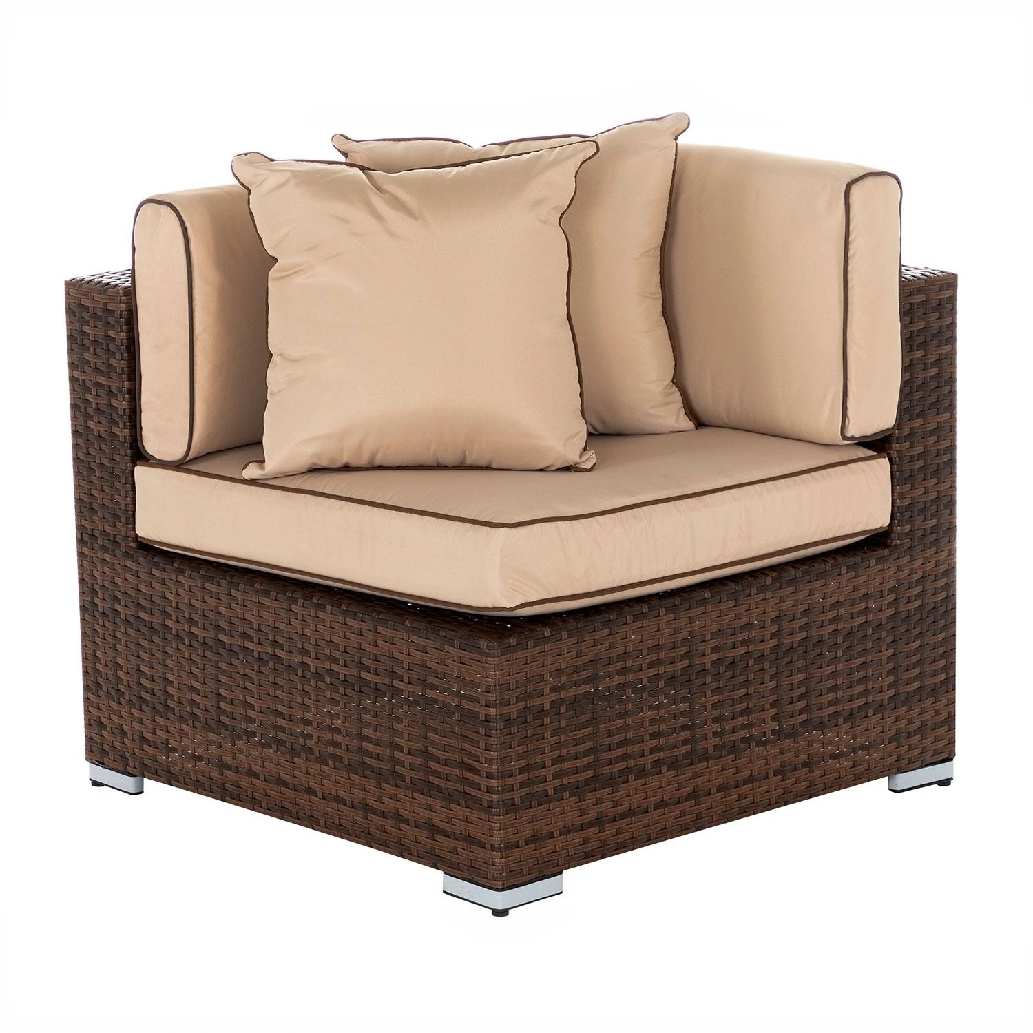 طقم للحدائق معدن و راتان، 3 قطع