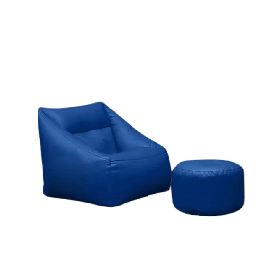 طقم بين باج مع بف جلد، قطعتين - أزرق