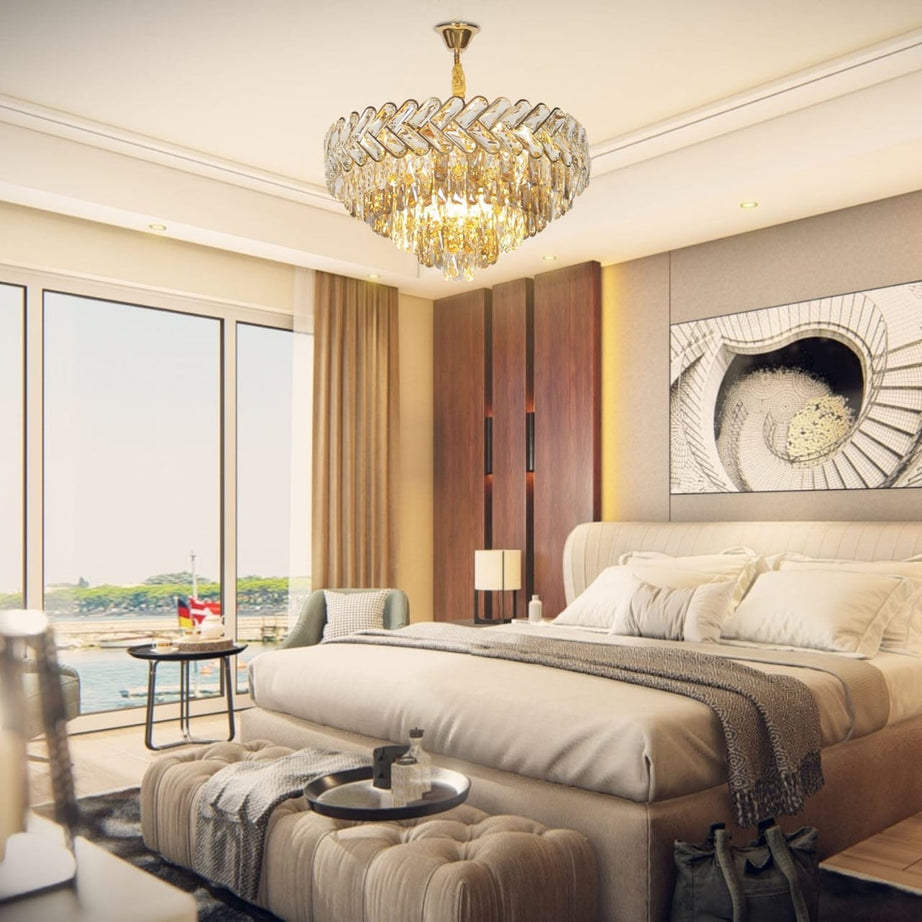 نجفة ستيل، 60*60 سم - ذهبي