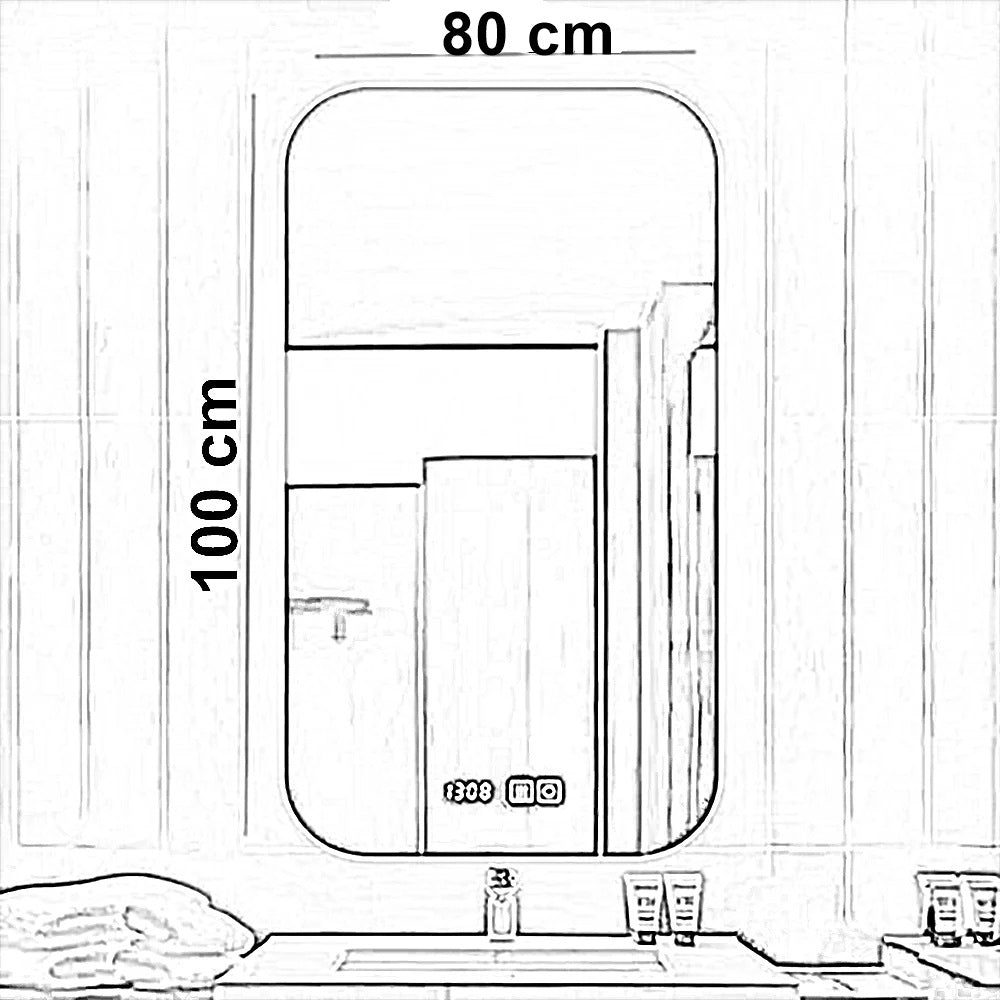 مرايا حائط ليد، 80*100 سم