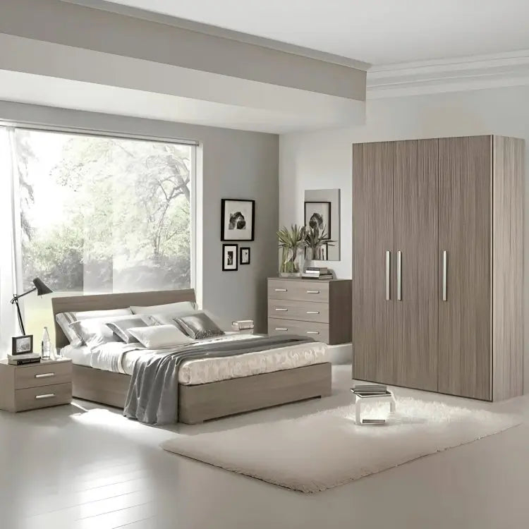 غرفة نوم كاملة، خشب ام دي اف - 5 قطع