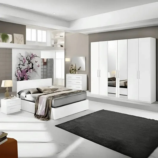 غرفة نوم كاملة، خشب ام دي اف - 5 قطع