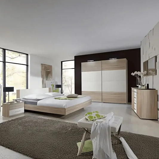 غرفة نوم كاملة، خشب ام دي اف - 4 قطع