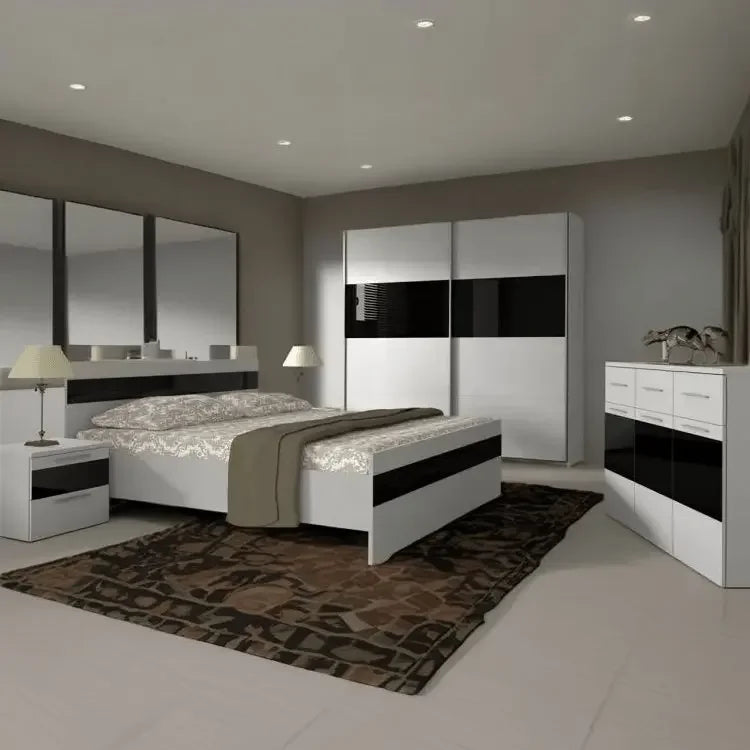 غرفة نوم كاملة، خشب ام دي اف - 5 قطع