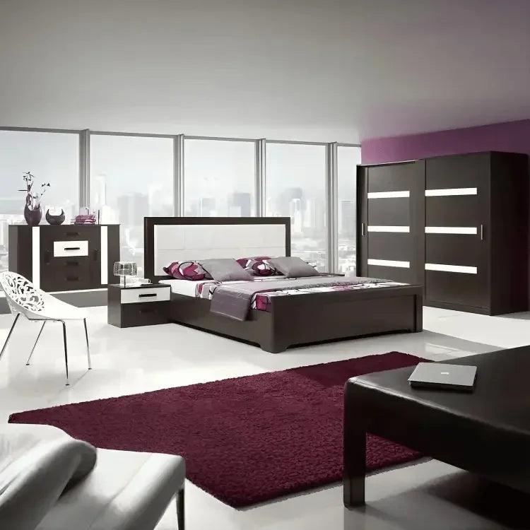 غرفة نوم كاملة، خشب ام دي اف - 4 قطع