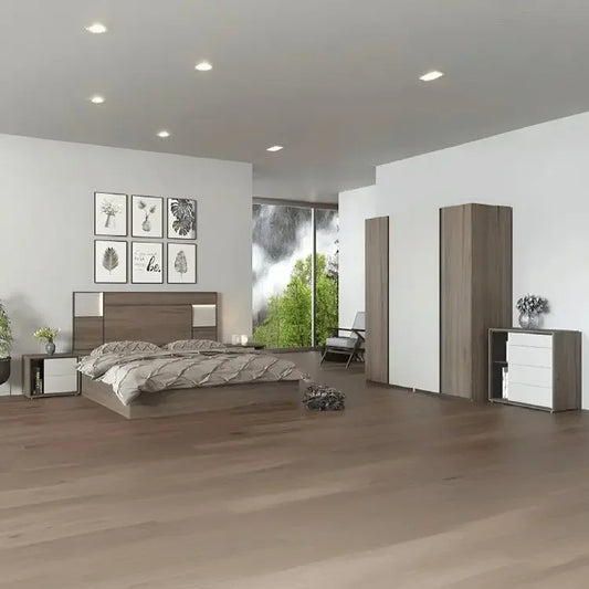 غرفة نوم كاملة، خشب ام دي اف - 5 قطع