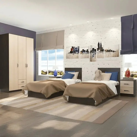 غرفة نوم كاملة، خشب ام دي اف - 4 قطع
