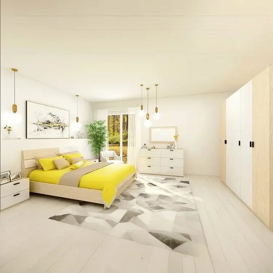 غرفة نوم كاملة، خشب ام دي اف - 4 قطع