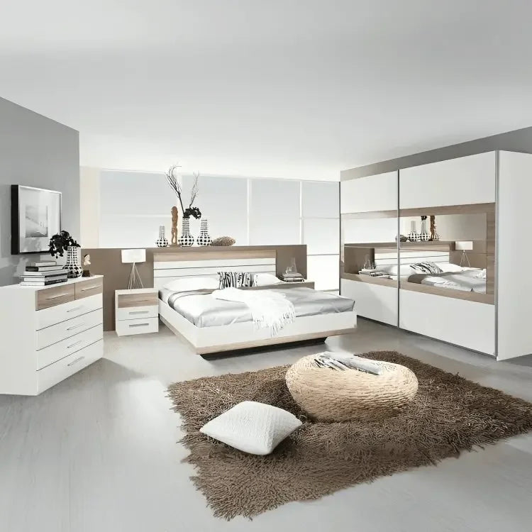 غرفة نوم كاملة، خشب ام دي اف - 4 قطع