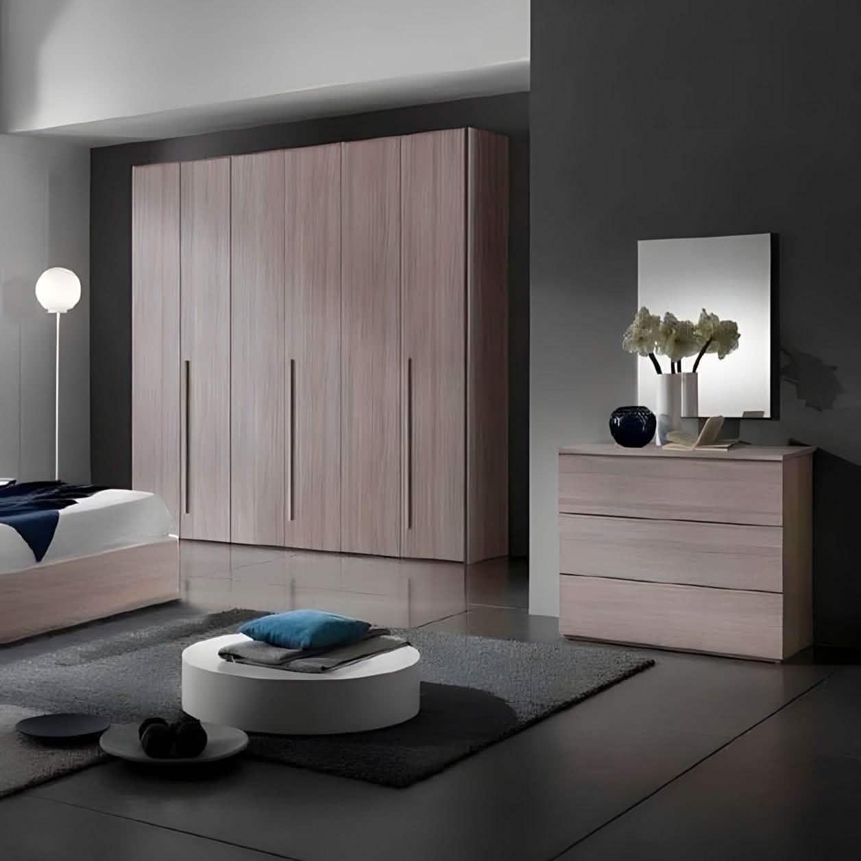 غرفة نوم كاملة، خشب ام دي اف - 5 قطع