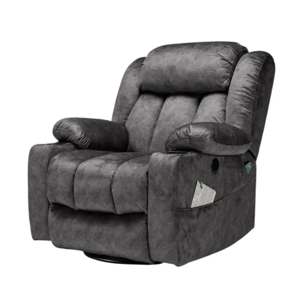 كرسي استرخاء ليزي بوي خشب زان، 100*90*105 سم - رمادي غامق