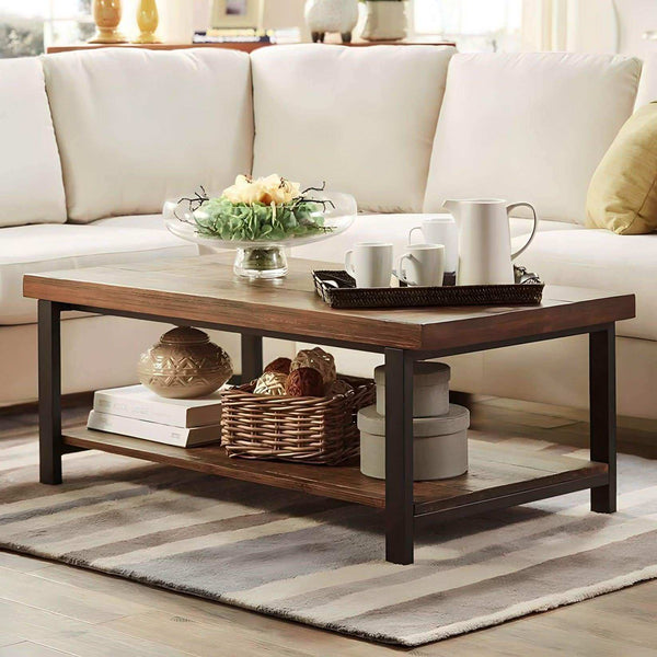 ترابيزة قهوة اسود*بني 50*100*45 سم - ROW4 Iron Wood