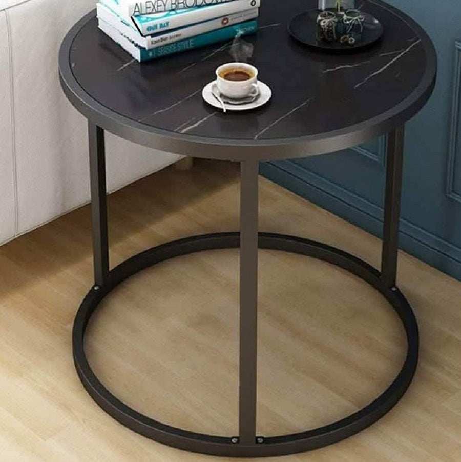 ترابيزة جانبية معدن بسطح رخام، 50*46*60 سم