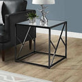 ترابيزة جانبية معدن بسطح زجاج، 50*50*50 سم