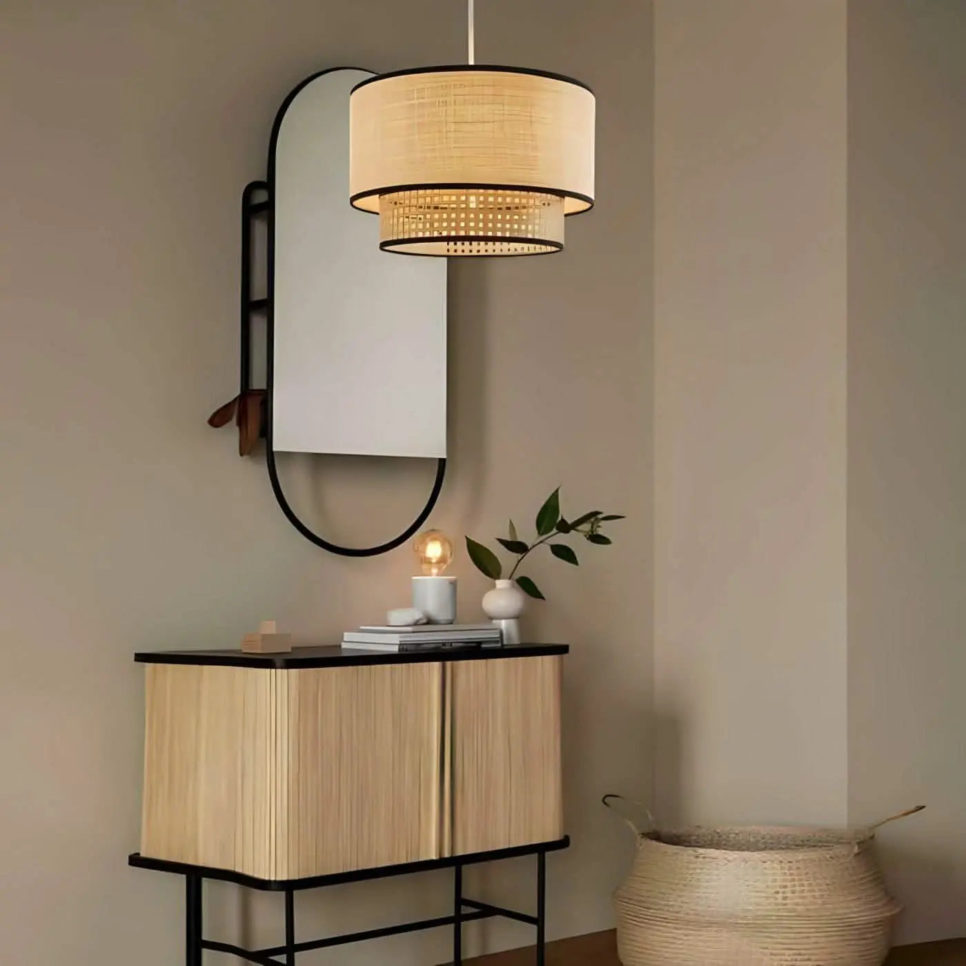 نجفة ستيل و قماش، 30*50 سم