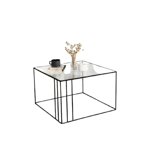 ترابيزة قهوة بسطح زجاج 50*50*50 سم - LUS22 - Homix