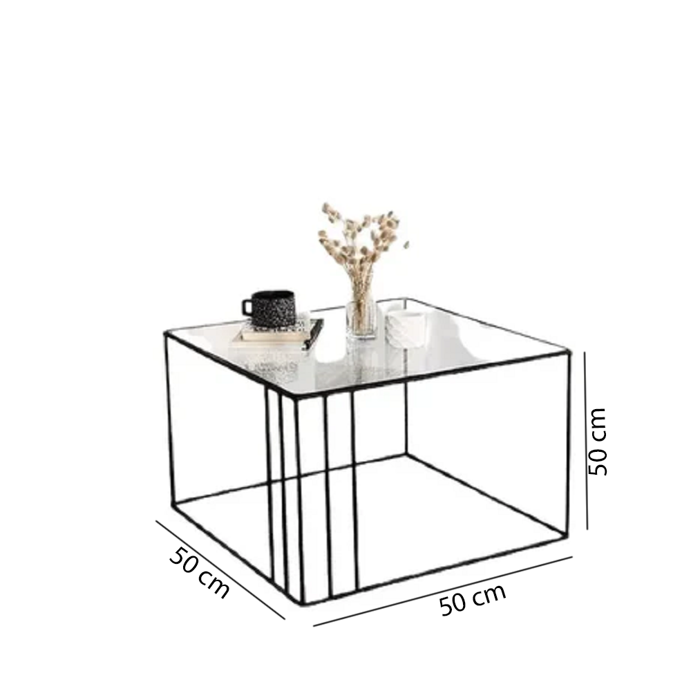 ترابيزة قهوة بسطح زجاج 50*50*50 سم - LUS22