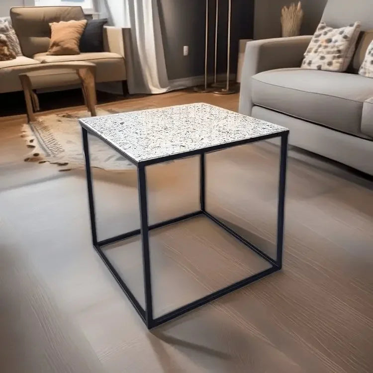 ترابيزة قهوة معدن بسطح جرانيت 50*50*50 سم - LUS63 - Homix