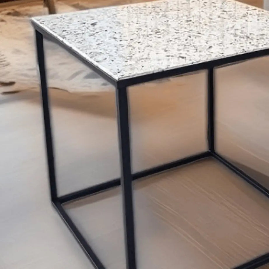 ترابيزة قهوة معدن بسطح جرانيت 50*50*50 سم - LUS63 - Homix