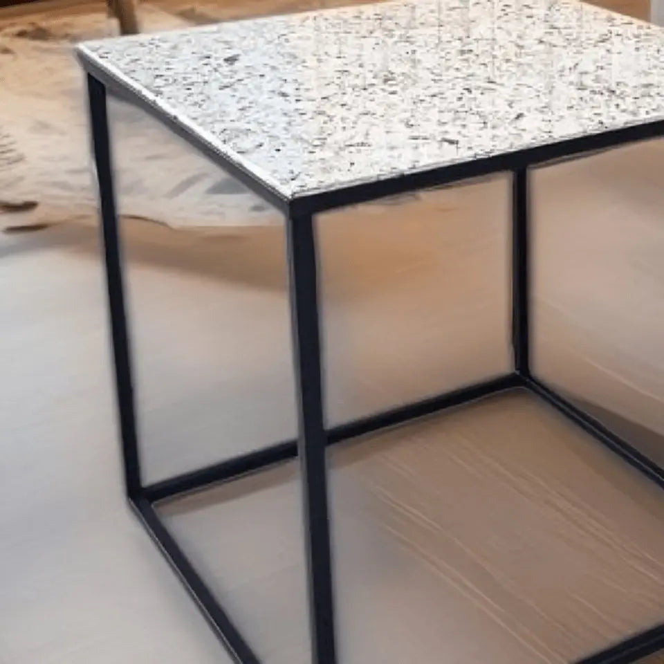 ترابيزة قهوة معدن بسطح جرانيت 50*50*50 سم - LUS63 - Homix