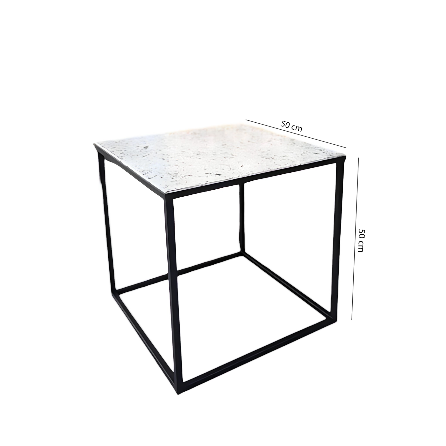 ترابيزة قهوة معدن بسطح جرانيت 50*50*50 سم - LUS63