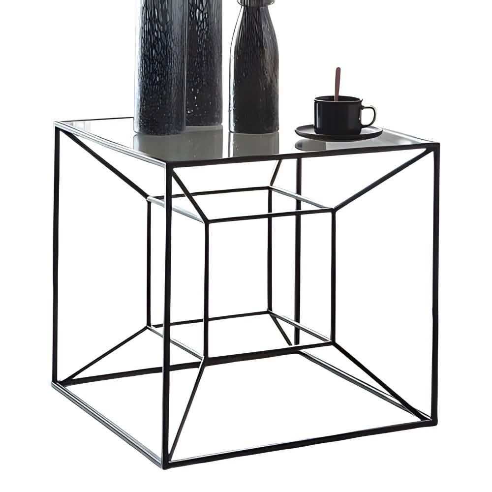 ترابيزة جانبية زجاج 50*50*50 سم - RON67 Royal Iron