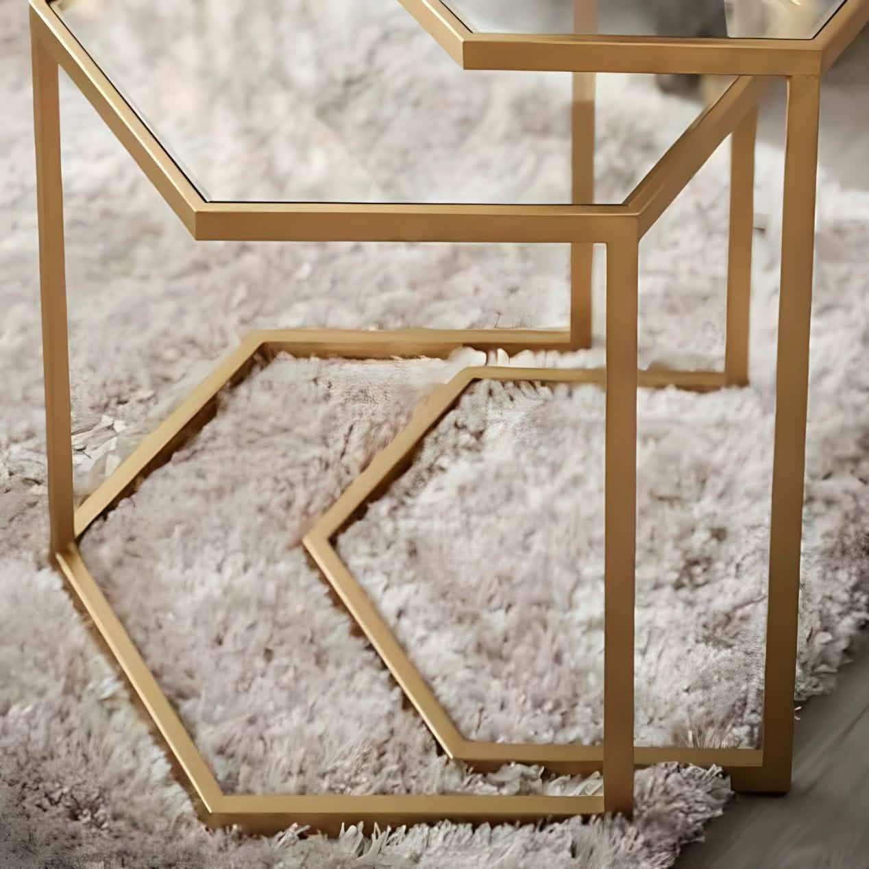 ترابيزة جانبية زجاج 50*50*60 سم - RON73 Royal Iron