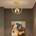 مصباح سقف زجاج وستيل، 25*15*30 سم