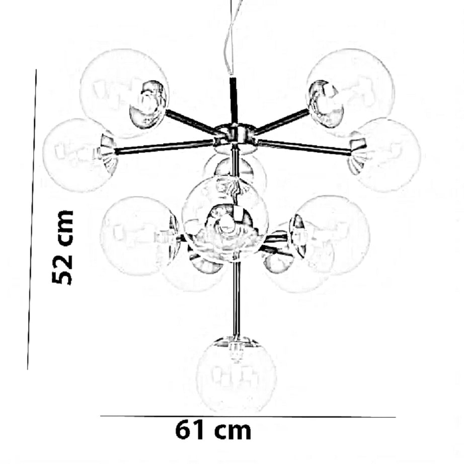 نجفة معدن و زجاج، 61*52 سم