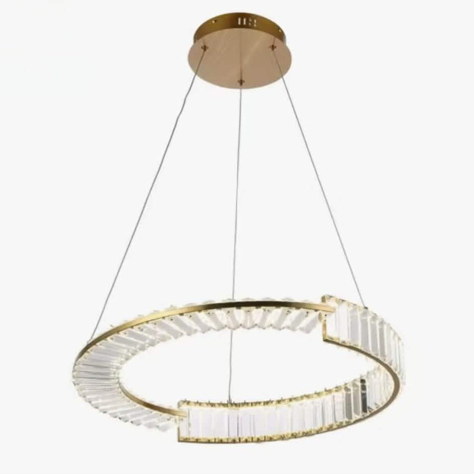 نجفة ستيل و كريستال، 60*75 سم - ذهبي