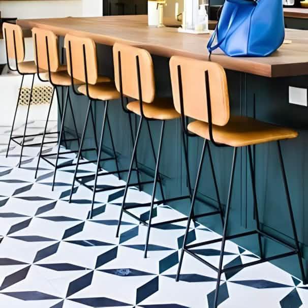 كرسي بار ستيل و جلد، 40*50*100 سم