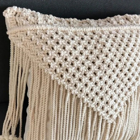 كوشن مكرمية قطن، 40*40 سم