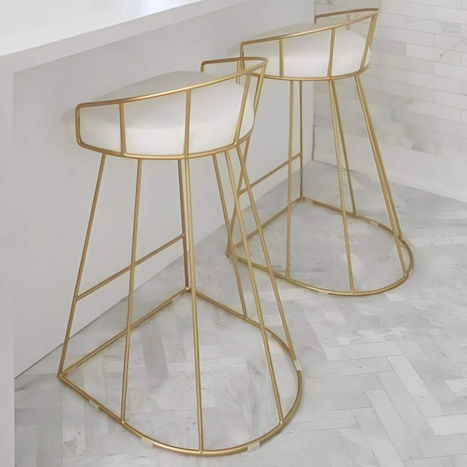 كرسي بار ستيل و جلد، 55*60*90 سم