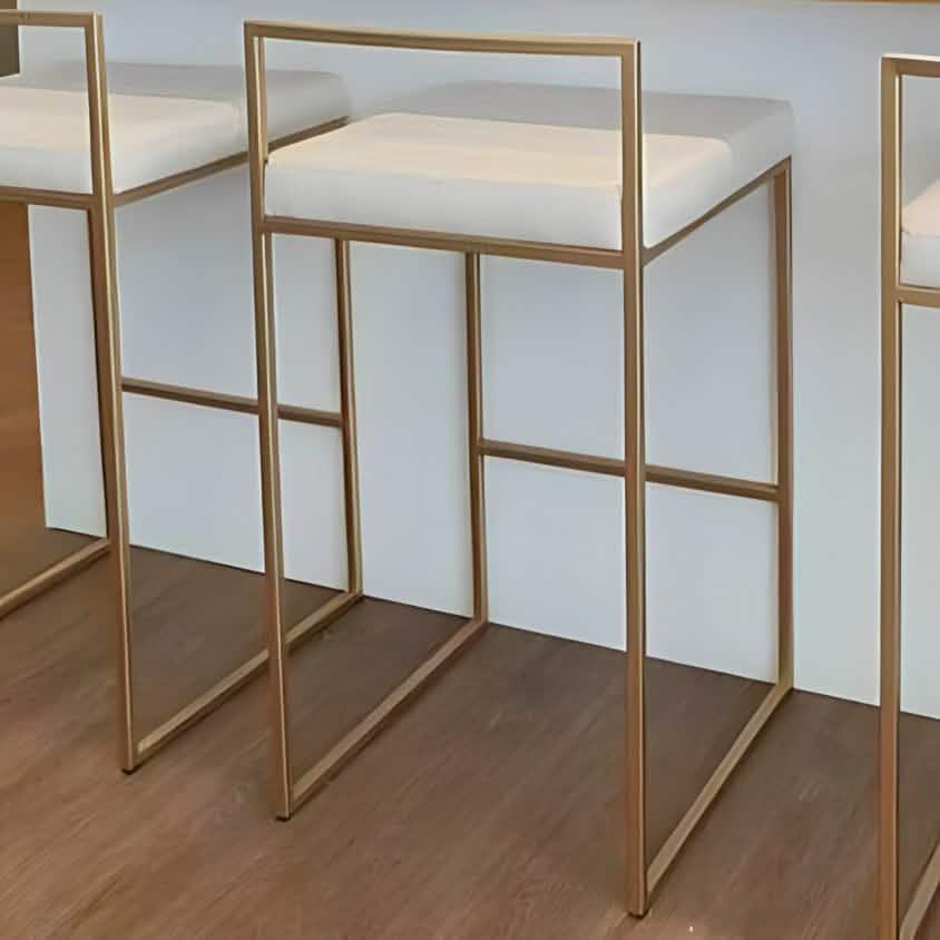 كرسي بار ستيل و جلد، 40*35*90 سم