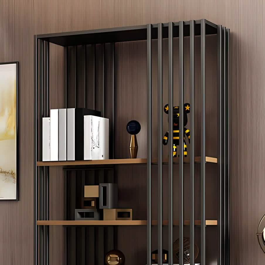 وحدة أرفف ستيل و ام دي اف، 100*30*200 سم 