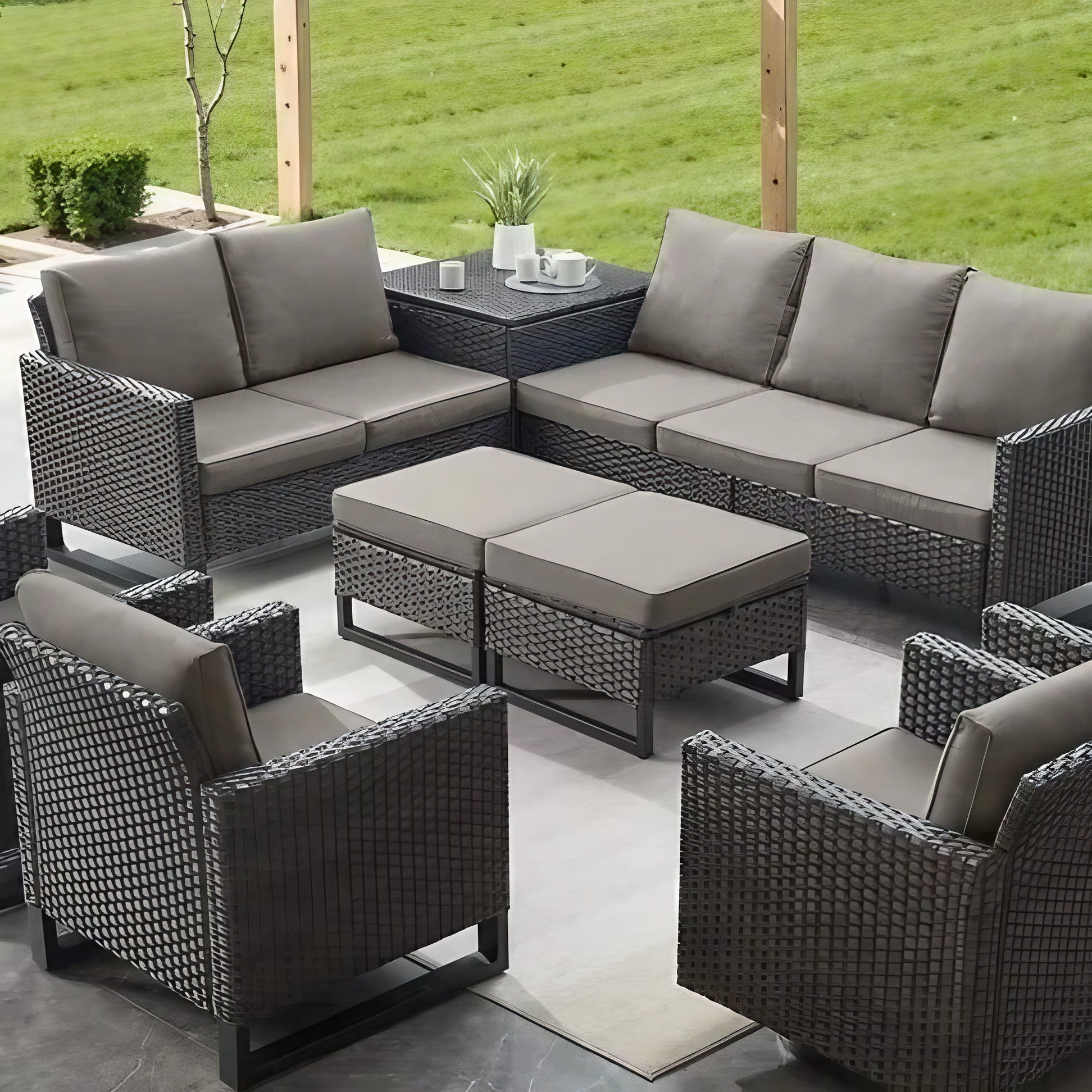 طقم خارجي ستيل و دوبار، 9 قطع