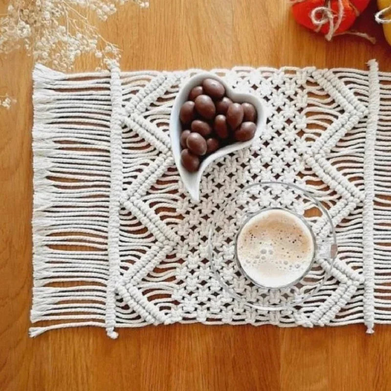 كوستر مكرمية قطن، 30*50 سم