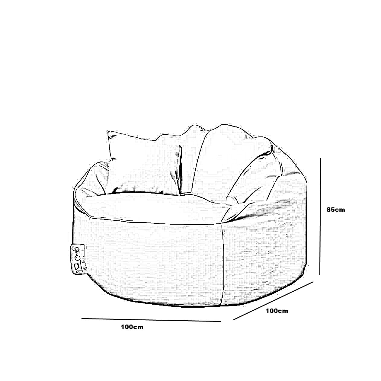 بين باج جلد 100*100*85 سم