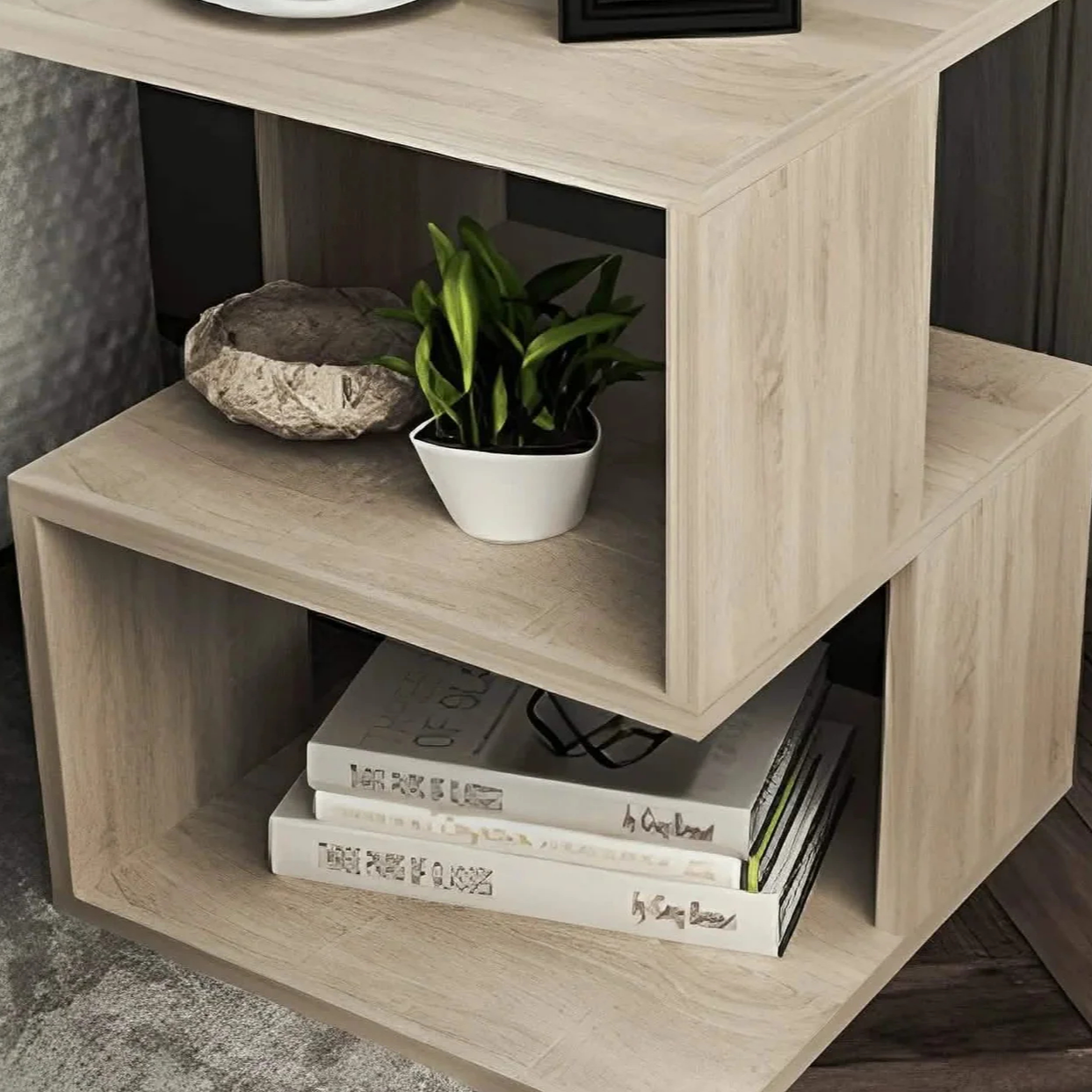 ترابيزة جانبية ام دي اف، 40*40*50 سم - بيج