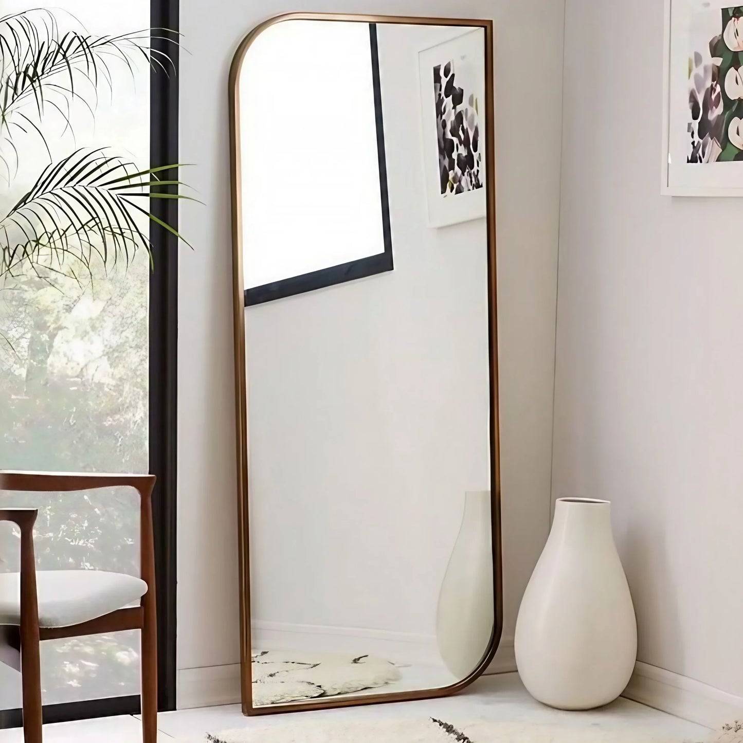 مرايا بإطار خشب ام دي اف، 40*2*155 سم