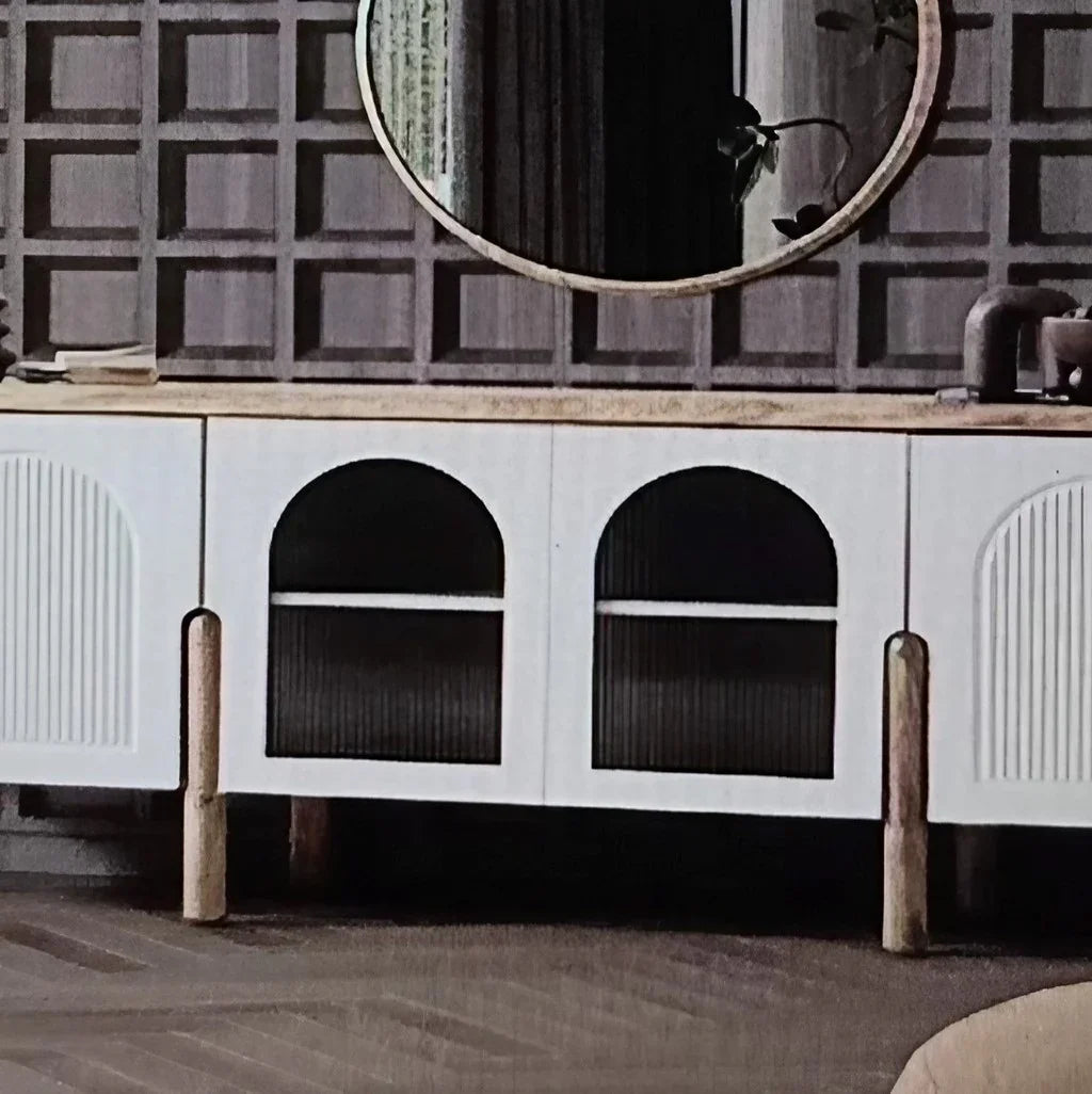 بوفيه خشب زان و كونتر، 210*48*97 سم