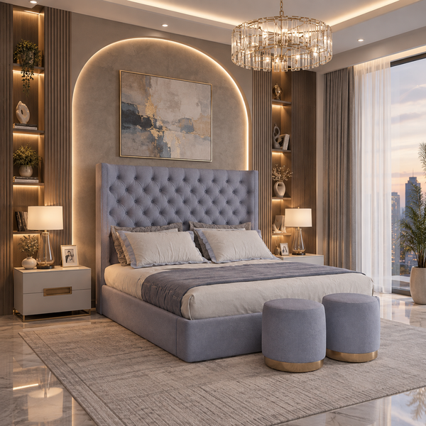 سرير سوبر كينج خشب كونتر، 180*195*100 سم