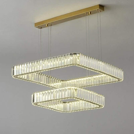 نجفة ستيل و كريستال، 60*75 سم - ذهبي