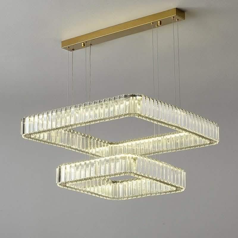 نجفة ستيل و كريستال، 60*75 سم - ذهبي