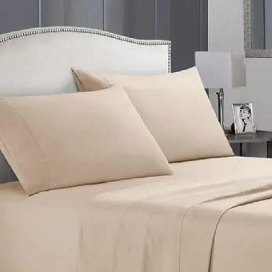 طقم ملاية سرير مايكروفايبر، 240*220 سم - بيج