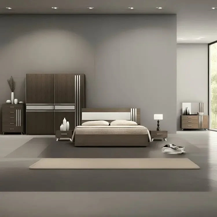 غرفة نوم كاملة، خشب ام دي اف - 6 قطع