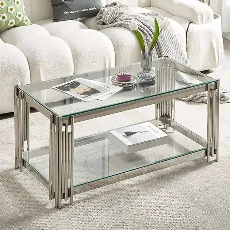 ترابيزة قهوة بسطح زجاجي 60*120*45 سم - RAX12 - Homix